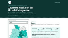 Interaktive Karte Zaun und Hecke an der Grundstücksgrenze auf gartengrenze.efeuria.de