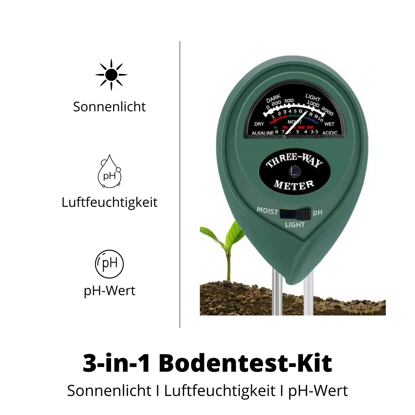 3-in-1 Bodentest-Kit