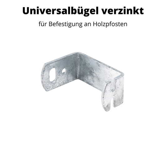 Befestigung Universalbügel Metall galvanisiert (4 Stück) für Holzpfosten und Granitsäulen Befestigungen