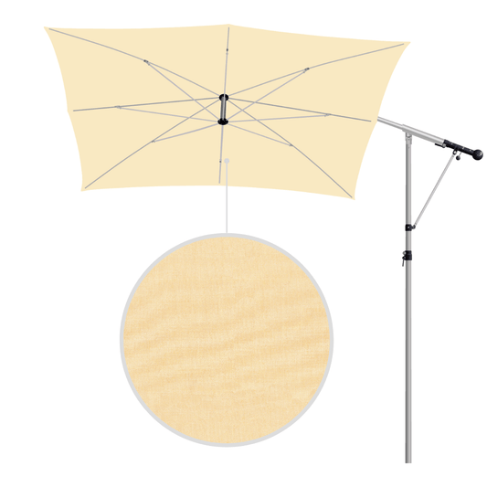 May Mezzo Sonnenschirm, Freiarmschirm, Ampelschirm - Farbe Elfenbein | Stoffart Acryl | Volant optional | verschiedene Größen Sichtschutz