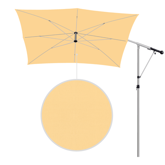 May Mezzo Sonnenschirm, Freiarmschirm, Ampelschirm - Farbe Elfenbein | Stoffart Poly | Volant optional | verschiedene Größen Sichtschutz