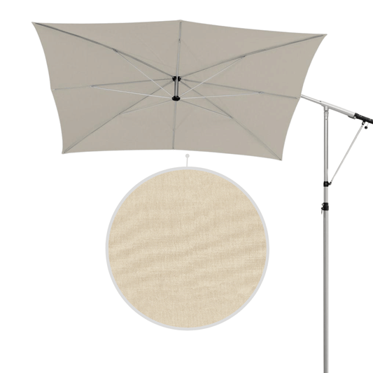 May Mezzo Sonnenschirm, Freiarmschirm, Ampelschirm - Farbe Nature | Stoffart Acryl | Volant optional | verschiedene Größen Sichtschutz