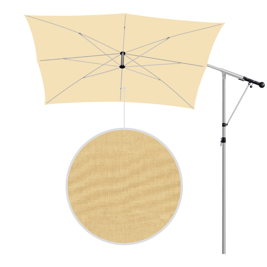 May Mezzo Sonnenschirm, Freiarmschirm, Ampelschirm - Farbe Vanille | Stoffart Acryl | Volant optional | verschiedene Größen Sichtschutz