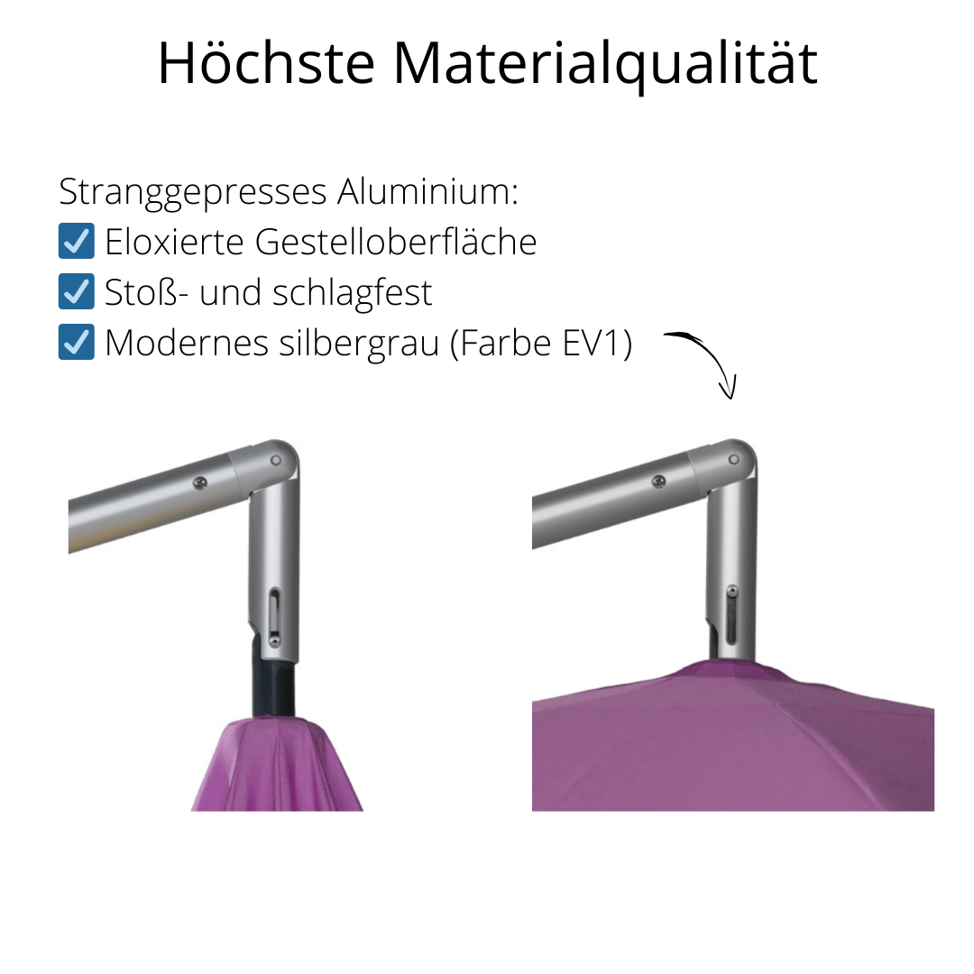 May Mezzo Sonnenschirm, Freiarmschirm, Ampelschirm - Farbe Weinrot | Stoffart Poly | Volant optional | verschiedene Größen Sichtschutz