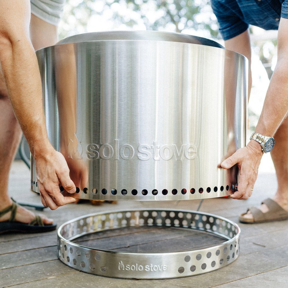 Solo Stove Feuerschale Yukon 2.0 + Standfuß, Feuerstelle, Feuerschale für Terrasse, Feuertonne Feuerstelle
