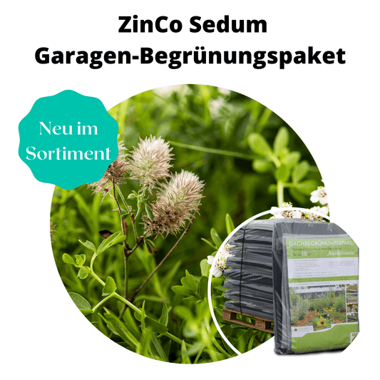ZinCo Dachbegrünung Garagenpaket für 10 qm Dachfläche Dachbegrünung