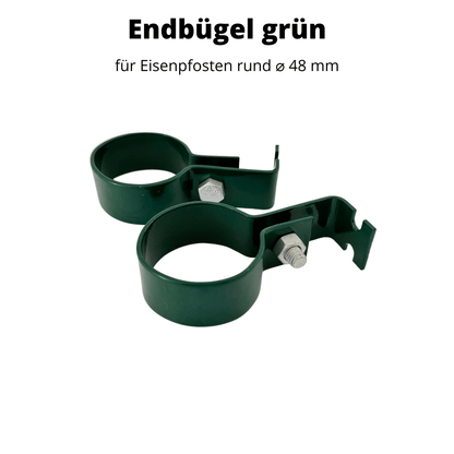 Befestigung Endbügel Metall grün (2 Stück) - Efeuria, die Gartenhecken aus Efeu