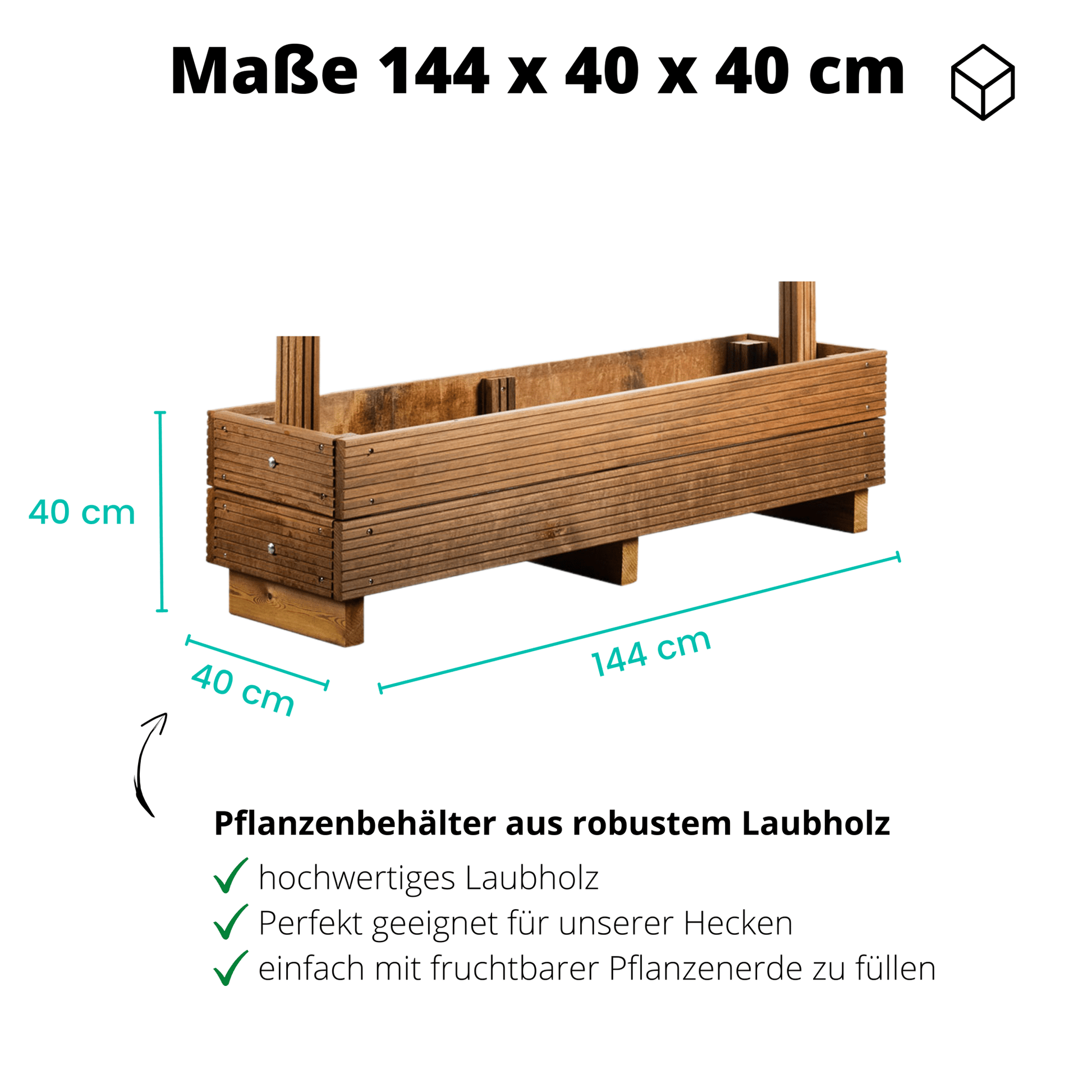 Laubholzbehälter für Efeuhecke - Efeuria, die Gartenhecken aus Efeu