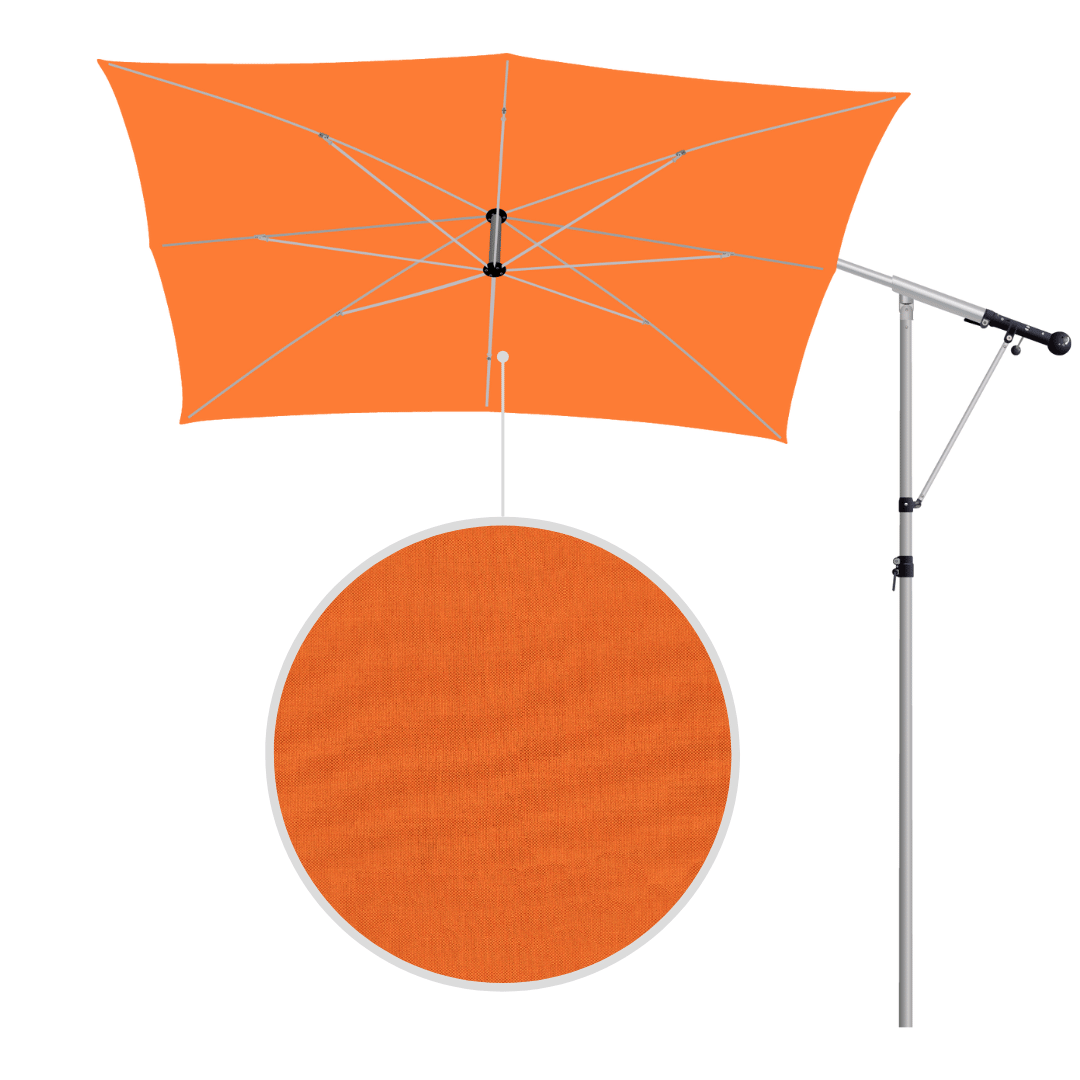 May Mezzo Sonnenschirm, Freiarmschirm, Ampelschirm - Farbe Orange | Stoffart Acryl | Volant optional | verschiedene Größen Sichtschutz
