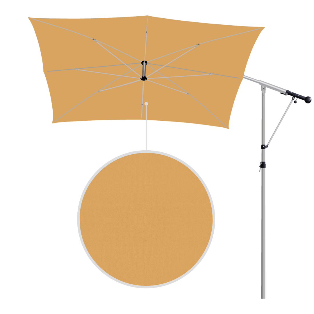 May Mezzo Sonnenschirm, Freiarmschirm, Ampelschirm - Farbe Sand | Stoffart Poly | Volant optional | verschiedene Größen Sichtschutz