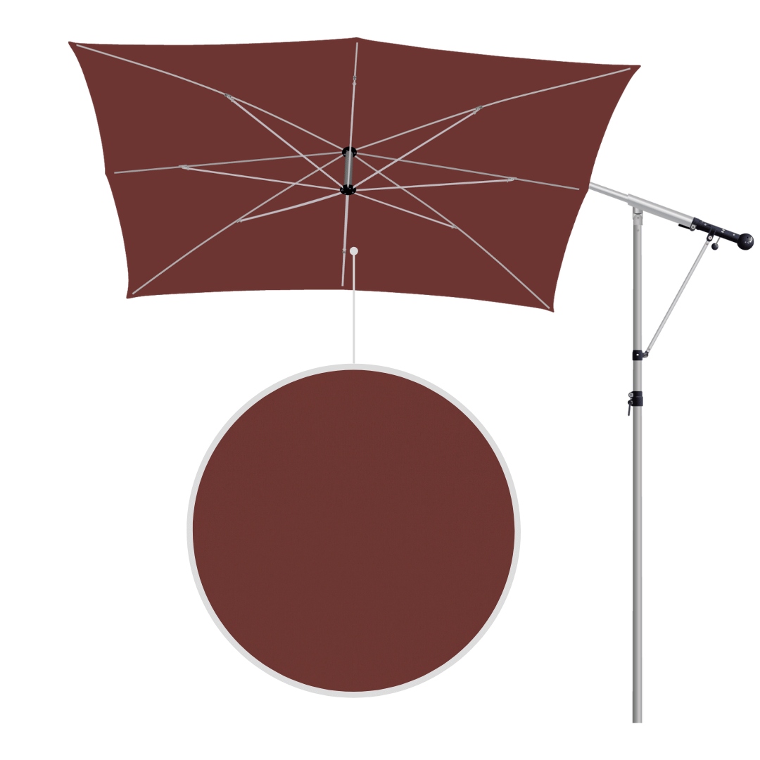 May Mezzo Sonnenschirm, Freiarmschirm, Ampelschirm - Farbe Weinrot | Stoffart Poly | Volant optional | verschiedene Größen Sichtschutz