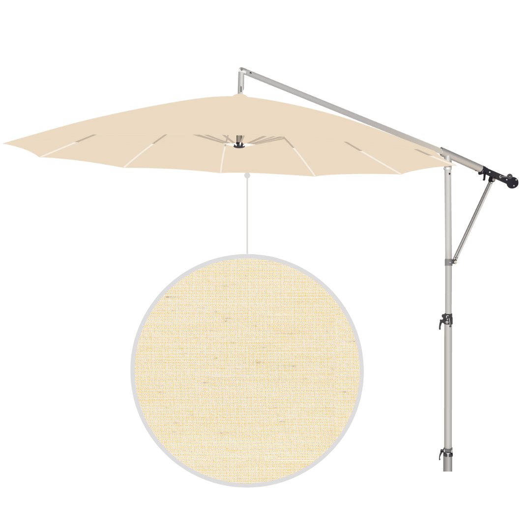 May Mezzo Sonnenschirm, Freiarmschirm, Ampelschirm - Rund | ∅ 300 cm | Stoffart Acryl | Volant optional | viele Farben Sichtschutz