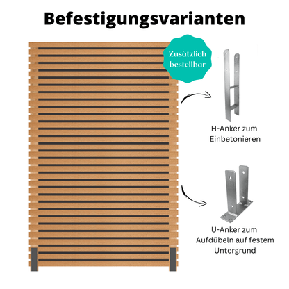SilentGuard Rhombus Sichtschutz und Lärmschutz, Rhombuszaun als Sichtschutzwand, Holzelement 120x180 cm - Efeuria, die Gartenhecken aus Efeu