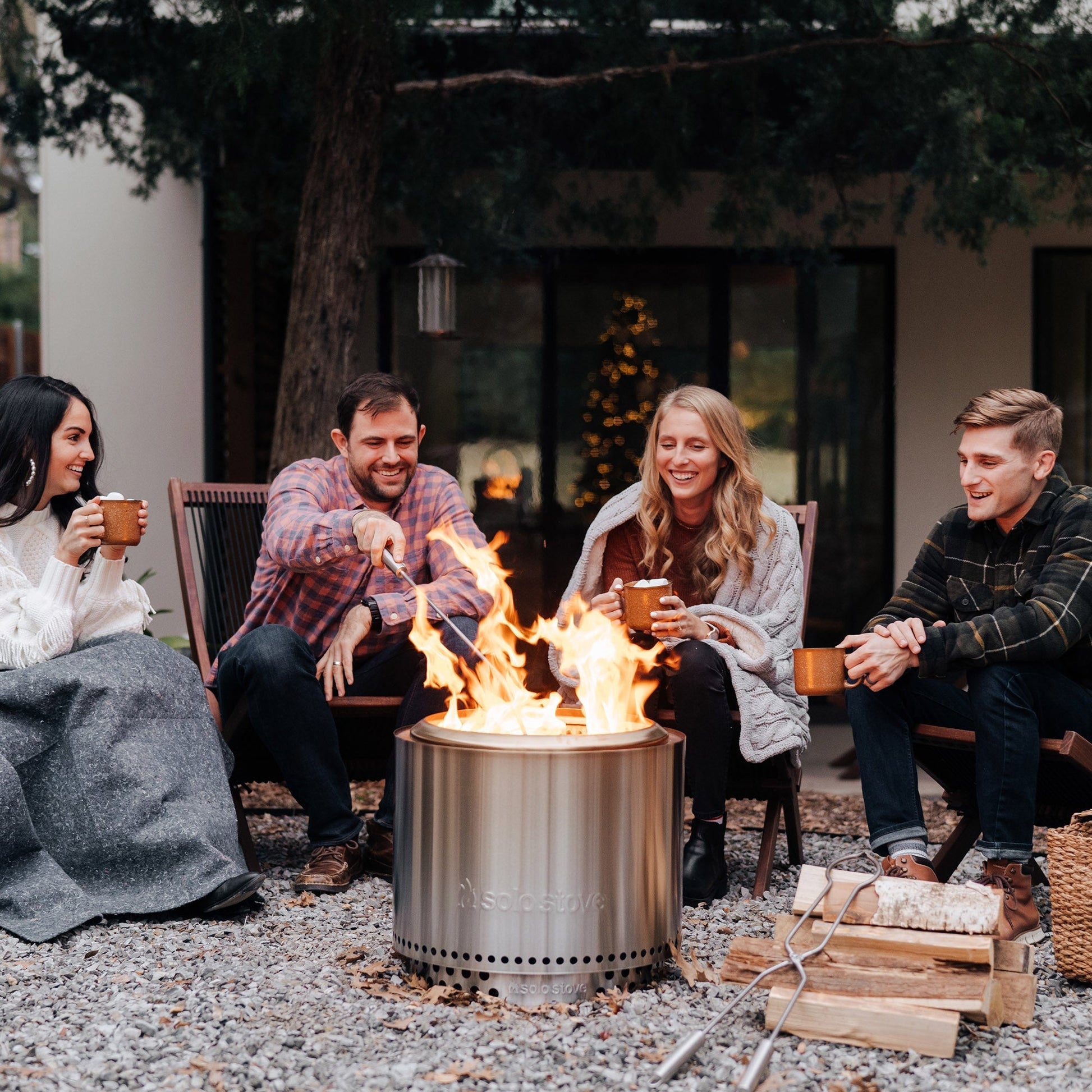 Solo Stove Feuerschale Bonfire 2.0 + Standfuß, Feuerstelle, Feuerschale für Terrasse, Feuertonne Feuerstelle