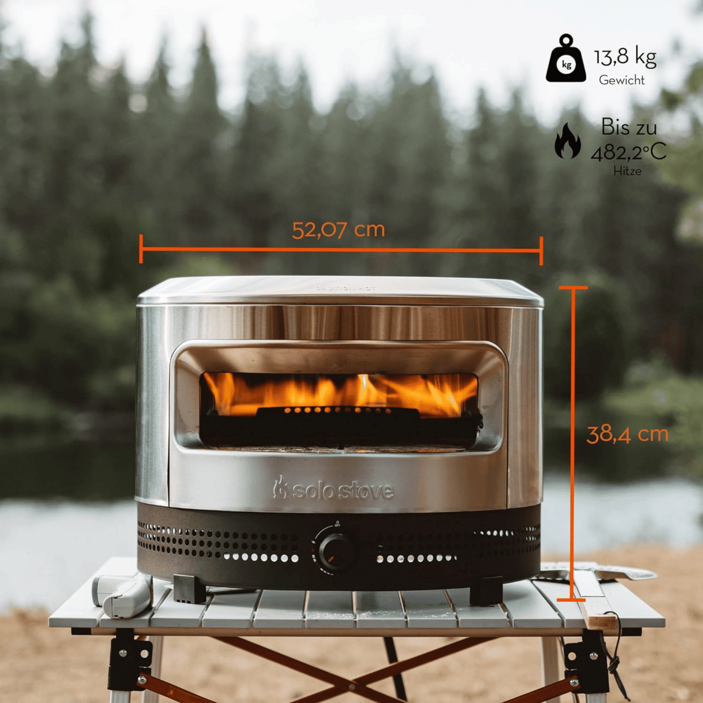 Solo Stove Pi Prime Pizzaofen, Gas Pizzaofen, Propan befeuert, Panorama-Öffnung, Edelstahl - Efeuria, die Gartenhecken aus Efeu