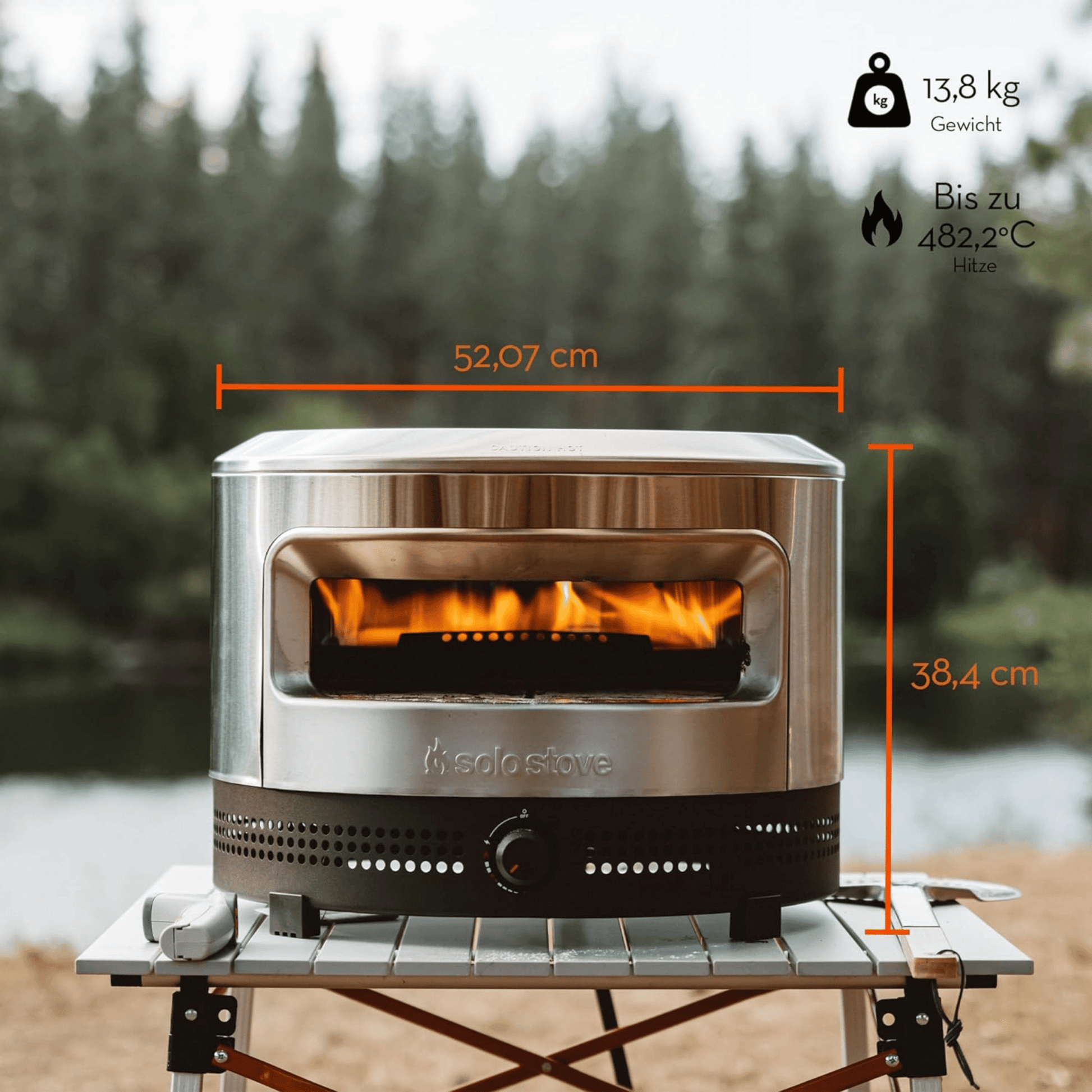 Solo Stove Pi Prime Pizzaofen, Gas Pizzaofen, Propan befeuert, Panorama-Öffnung, Edelstahl - Efeuria, die Gartenhecken aus Efeu