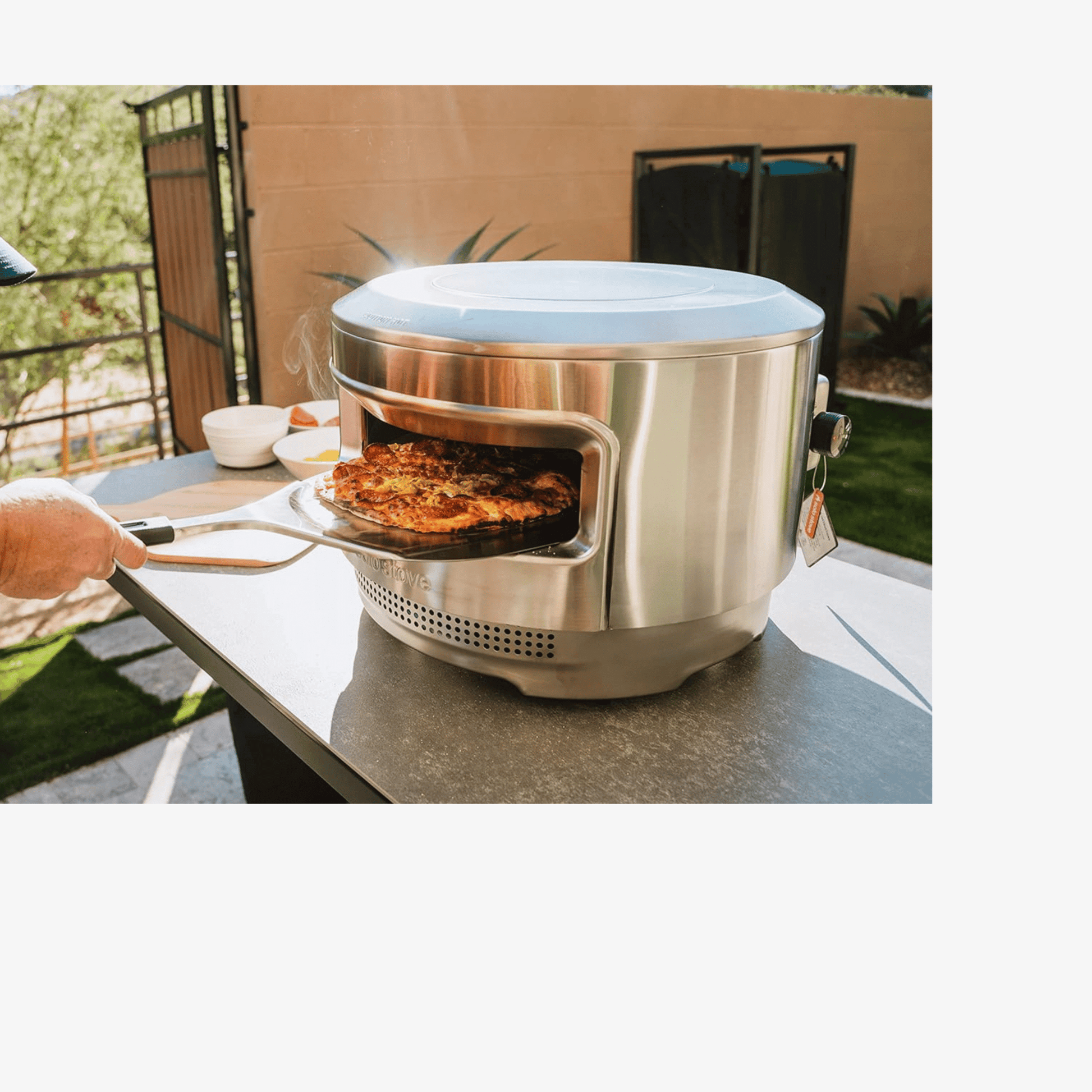 Solo Stove Pizzaschieber aus Edelstahl, Edelstahl-Pizzaschaufel, Servierbrett mit praktischen Rillen, Zubehör für Solo Stove - Efeuria, die Gartenhecken aus Efeu