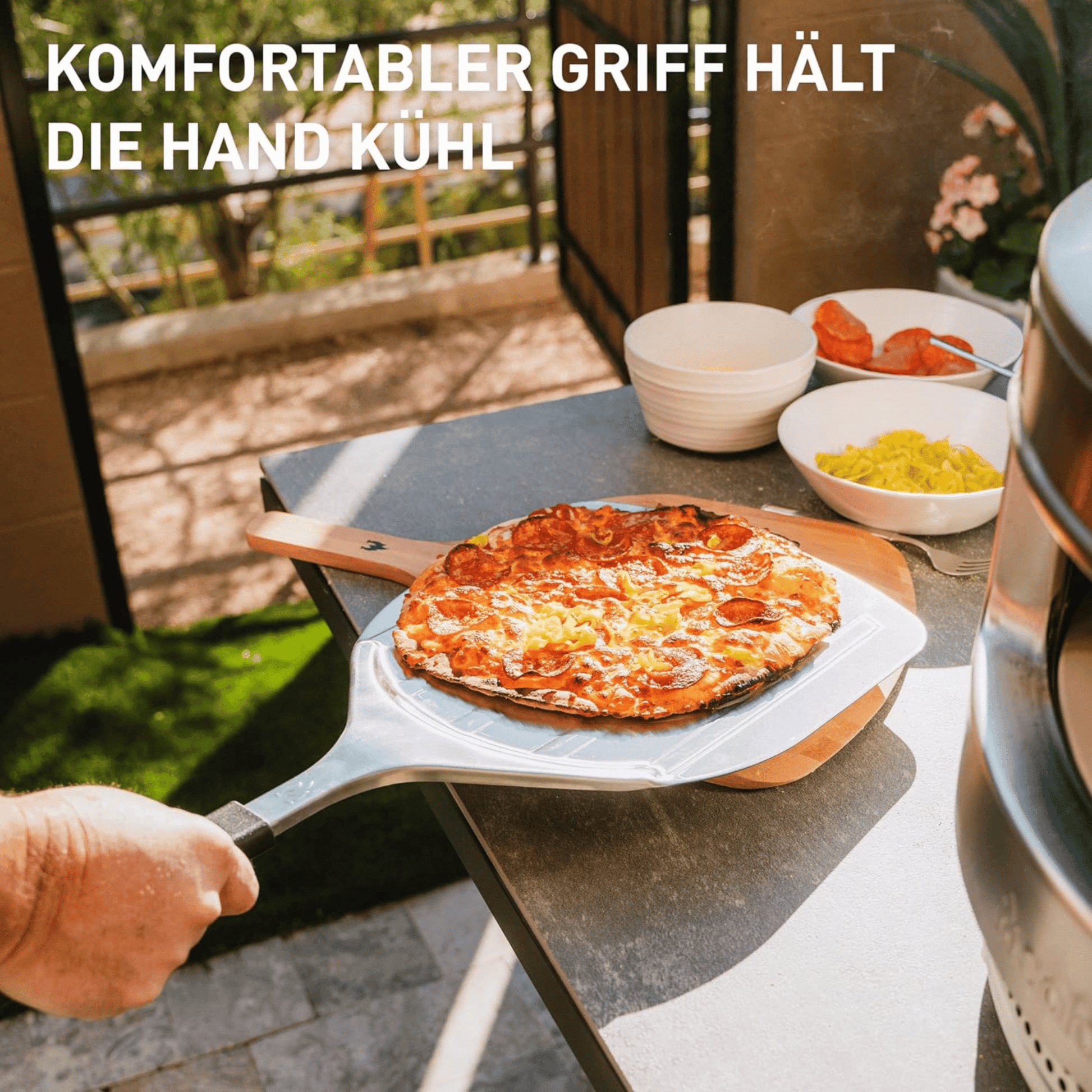 Solo Stove Pizzaschieber aus Edelstahl, Edelstahl-Pizzaschaufel, Servierbrett mit praktischen Rillen, Zubehör für Solo Stove - Efeuria, die Gartenhecken aus Efeu