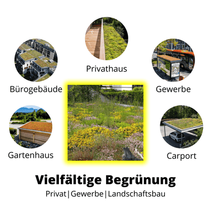 ZinCo Dachbegrünung Garagenpaket für 10 qm Dachfläche Dachbegrünung