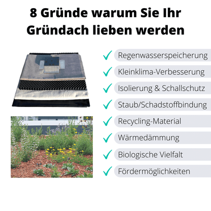 ZinCo Dachbegrünung Garagenpaket für 10 qm Dachfläche Dachbegrünung