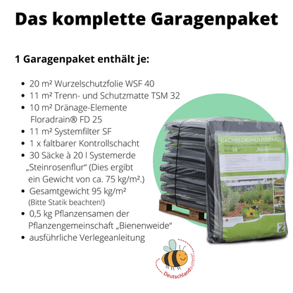 ZinCo Dachbegrünung Garagenpaket für 10 qm Dachfläche Dachbegrünung
